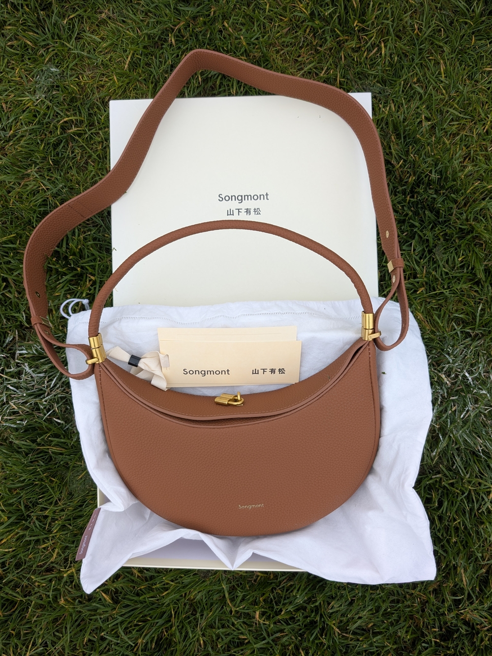 Authentic Songmont Medium Luna Bag โ Caramel